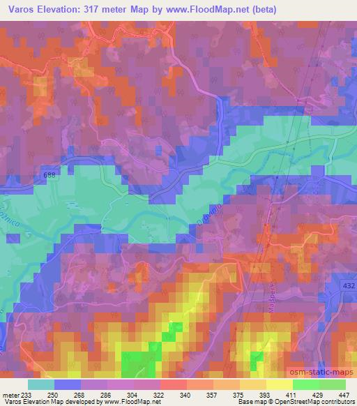 Varos,Slovenia Elevation Map