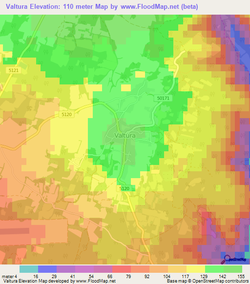 Valtura,Croatia Elevation Map