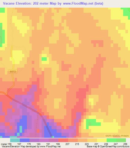 Vacane,Croatia Elevation Map