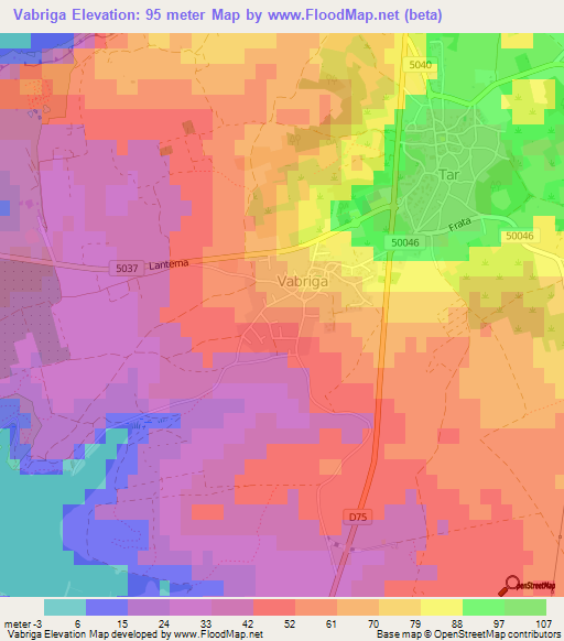 Vabriga,Croatia Elevation Map