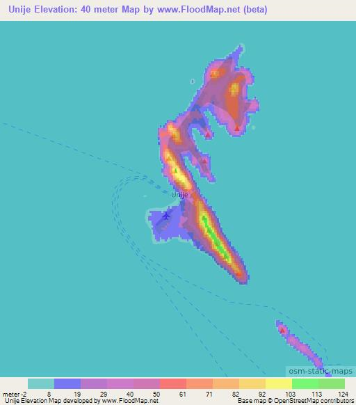 Unije,Croatia Elevation Map