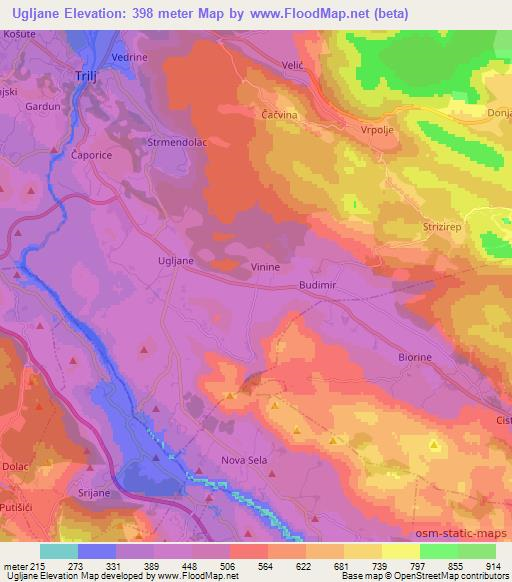 Ugljane,Croatia Elevation Map