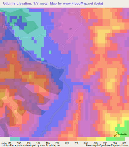 Udbinja,Croatia Elevation Map