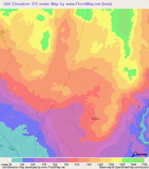 Ubli,Montenegro Elevation Map