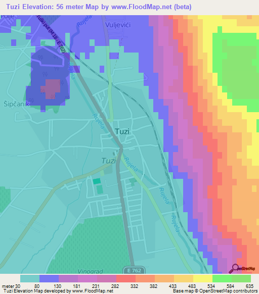 Tuzi,Montenegro Elevation Map