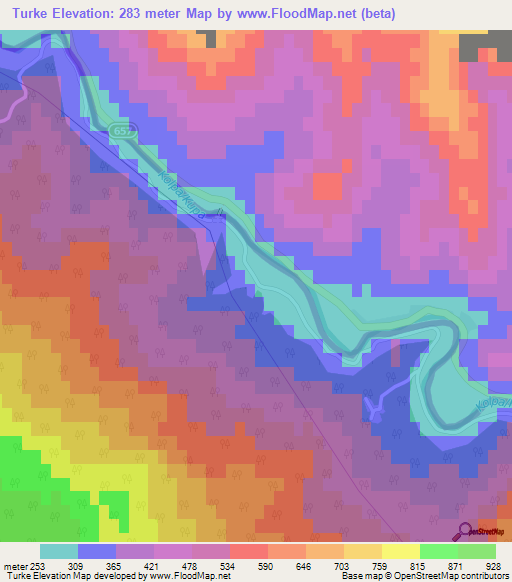 Turke,Croatia Elevation Map