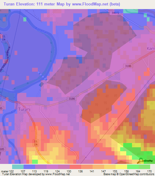 Turan,Croatia Elevation Map