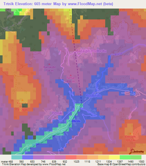 Trtnik,Slovenia Elevation Map