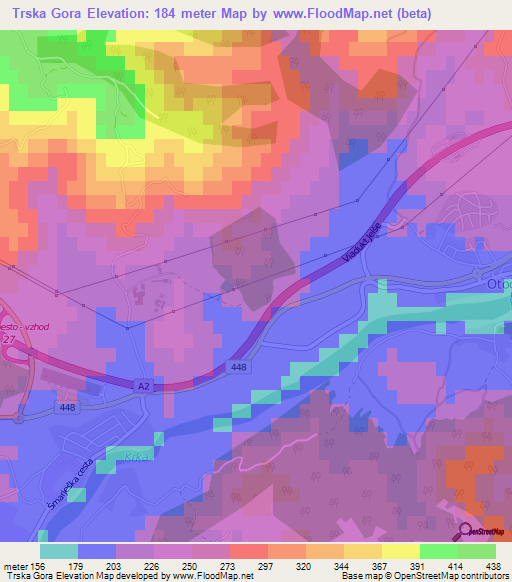 Trska Gora,Slovenia Elevation Map