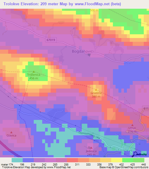 Trolokve,Croatia Elevation Map