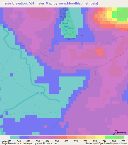 Trnje,Slovenia Elevation Map