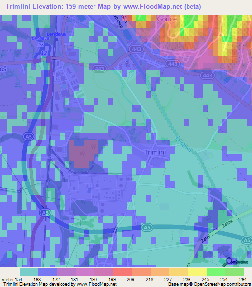 Trimlini,Slovenia Elevation Map