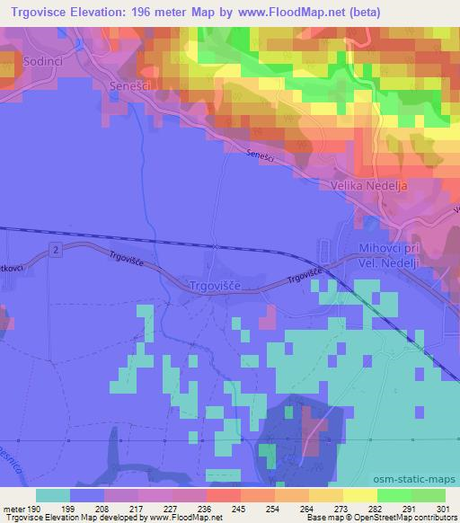 Trgovisce,Slovenia Elevation Map