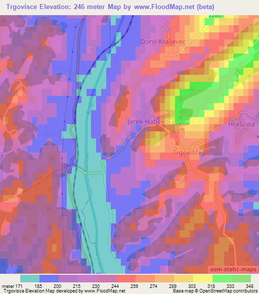 Trgovisce,Croatia Elevation Map