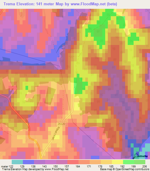 Trema,Croatia Elevation Map