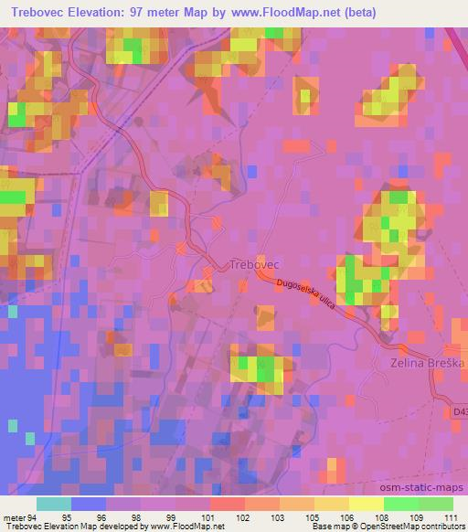 Trebovec,Croatia Elevation Map