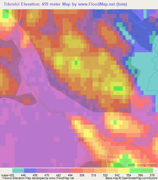 Trbovici,Croatia Elevation Map