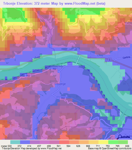 Trbonje,Slovenia Elevation Map