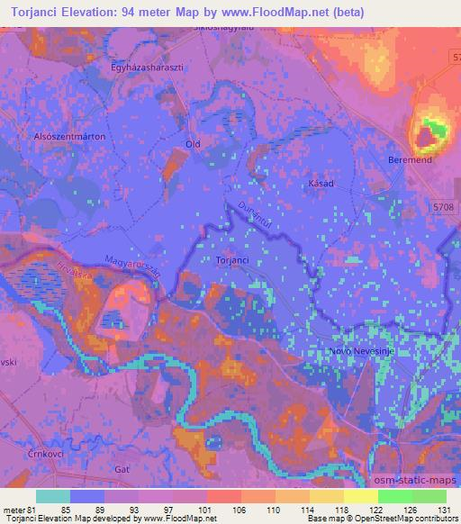 Torjanci,Croatia Elevation Map