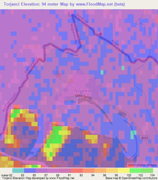 Torjanci,Croatia Elevation Map