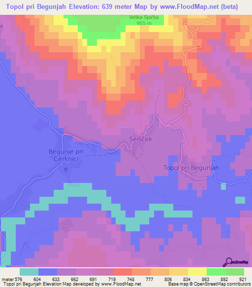 Topol pri Begunjah,Slovenia Elevation Map