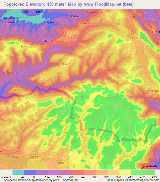 Topolovec,Slovenia Elevation Map