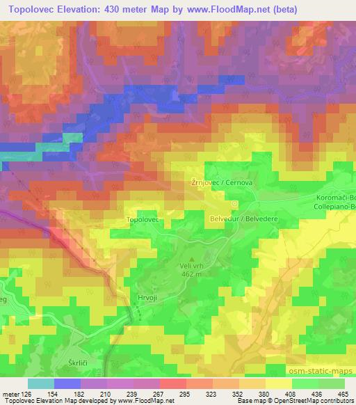 Topolovec,Slovenia Elevation Map