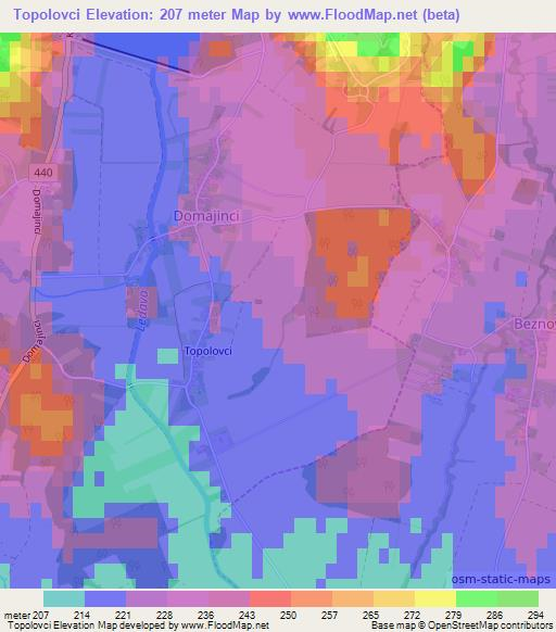 Topolovci,Slovenia Elevation Map