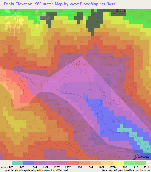 Topla,Slovenia Elevation Map