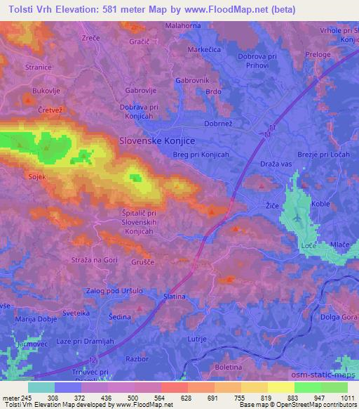 Tolsti Vrh,Slovenia Elevation Map