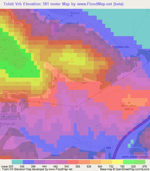 Tolsti Vrh,Slovenia Elevation Map