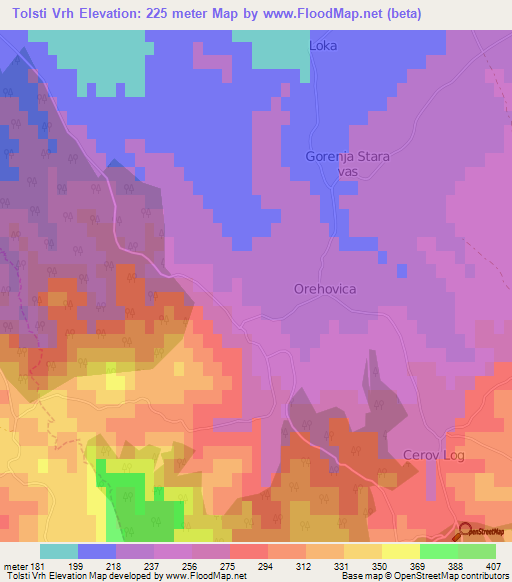 Tolsti Vrh,Slovenia Elevation Map