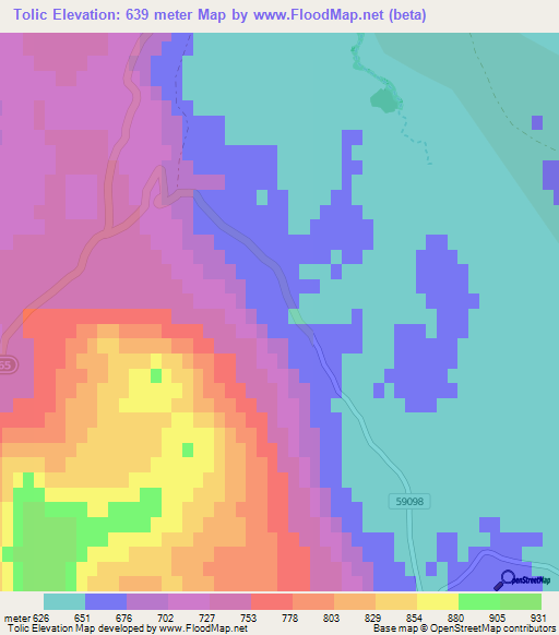 Tolic,Croatia Elevation Map