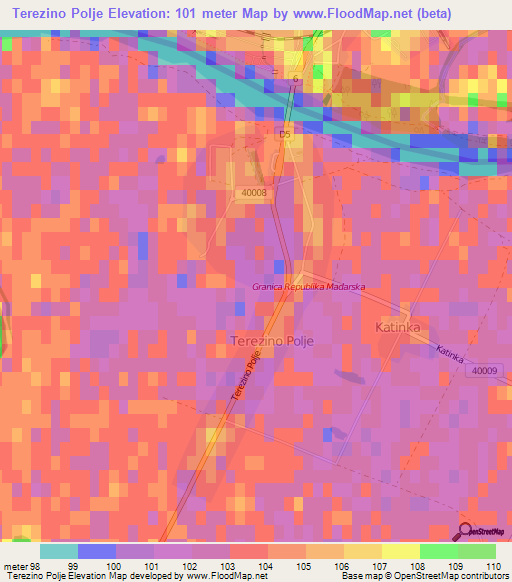 Terezino Polje,Croatia Elevation Map