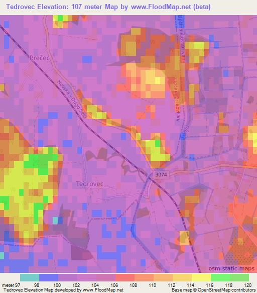 Tedrovec,Croatia Elevation Map