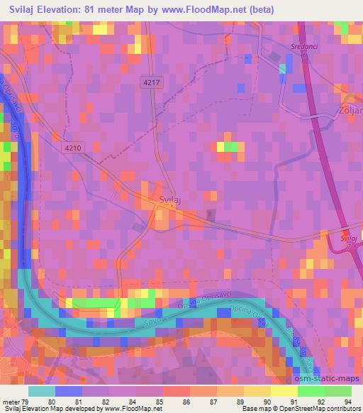 Svilaj,Croatia Elevation Map