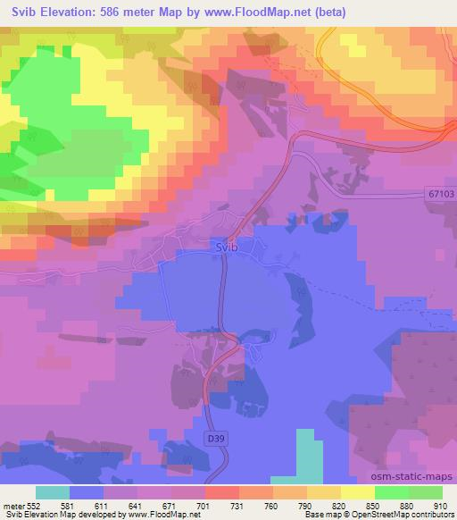 Svib,Croatia Elevation Map