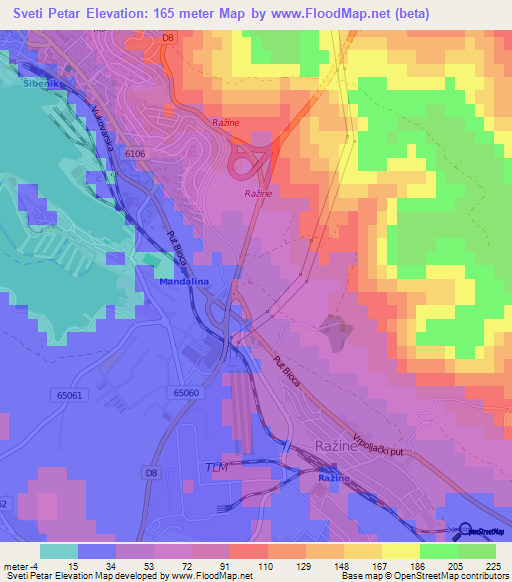 Sveti Petar,Croatia Elevation Map