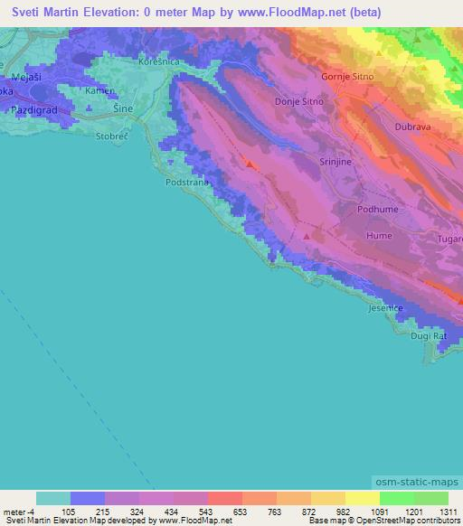 Sveti Martin,Croatia Elevation Map