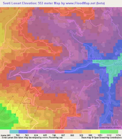 Sveti Lenart,Slovenia Elevation Map