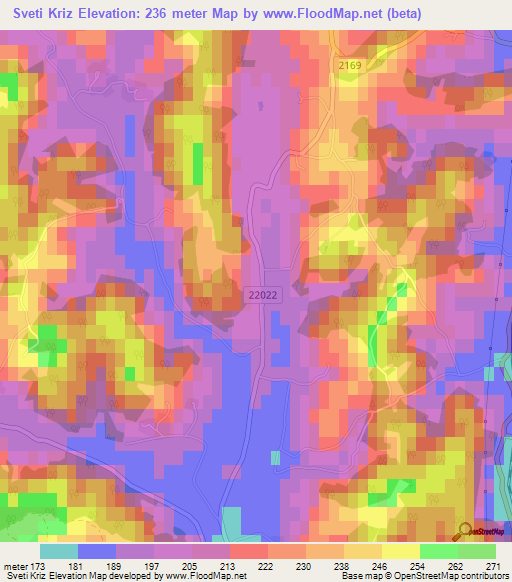 Sveti Kriz,Croatia Elevation Map