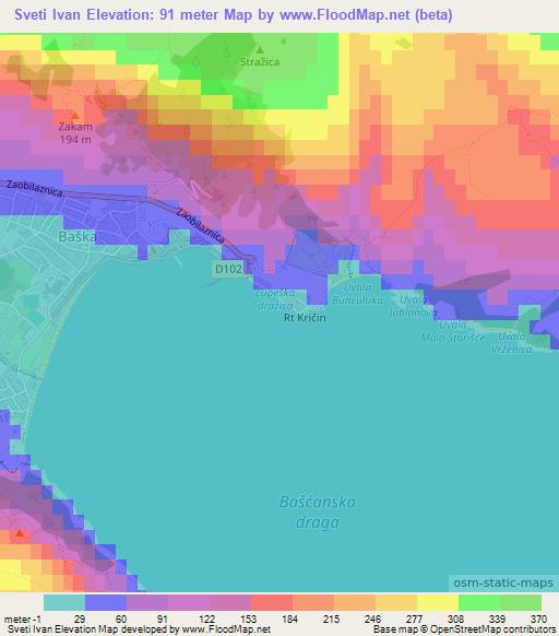 Sveti Ivan,Croatia Elevation Map