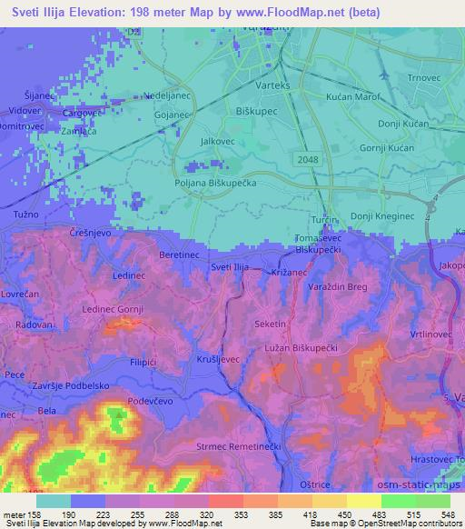 Sveti Ilija,Croatia Elevation Map