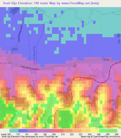 Sveti Ilija,Croatia Elevation Map