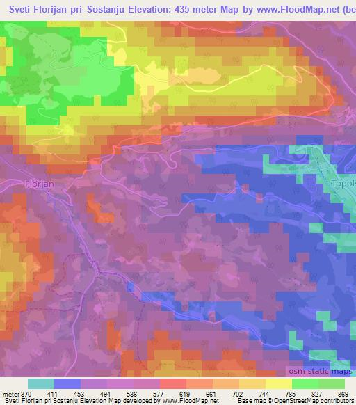 Sveti Florijan pri Sostanju,Slovenia Elevation Map