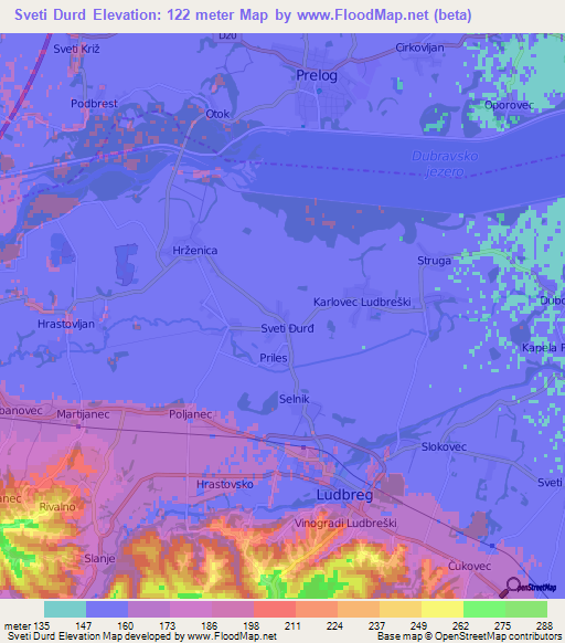 Sveti Durd,Croatia Elevation Map