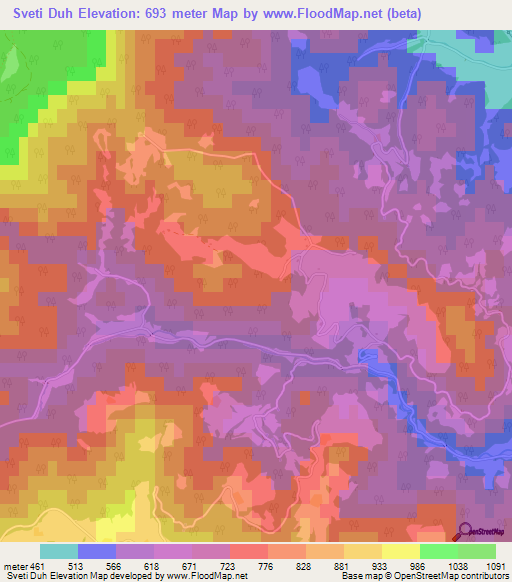 Sveti Duh,Slovenia Elevation Map