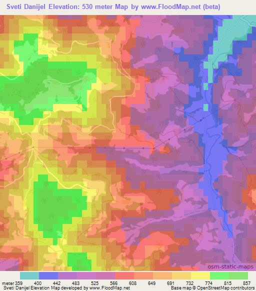 Sveti Danijel,Slovenia Elevation Map