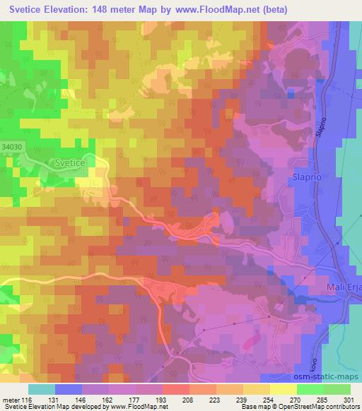 Svetice,Croatia Elevation Map