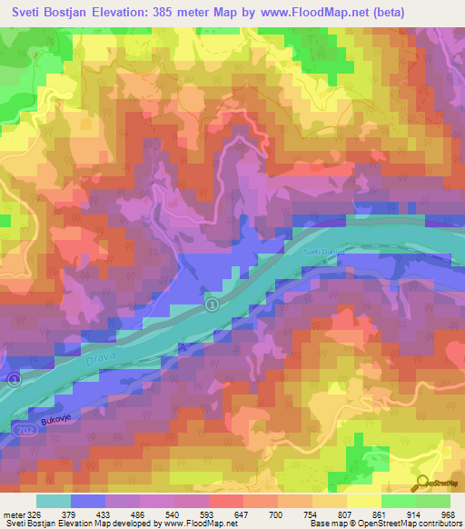 Sveti Bostjan,Slovenia Elevation Map